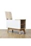 Homy Side Table With Top Door And Storages |End Table | L75xW32xH49.9cm-Oak/White - 6