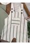 Summer Baby Boy Salopet Set with Snap Fasteners on the Shoulder and Striped Safari Hat - 5