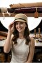Women's Straw Raffia Knitted Cap Hat with Band Detail Summer Model - 2