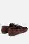 Women's brown suede lace-up loafer with stitch detail - 3