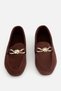 Women's brown suede buckle detail casual loafers - 6