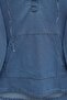 Hooded half button kangaroo pocket denim suit - blue - 6