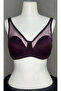 Women's Tulle Gathering Soft Cup Plum Bra