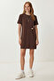 Accessory Detailed Modal Dress Lnt0031 Brown