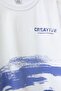 طقم شورت للأولاد من Blue Creative مع تي شيرت منقوش بكتابة 23791 - 4