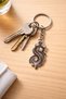 Unisex Metal Dragon Figured Keychain Silver Color Durable Anime Accessory