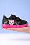 Black Pink Sweet Helo Printed Girls' Sneakers with Sneaker Tape - 3