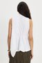 Women's Regular Cut Double Breasted Collar Halter Neck Detail Elastic Waist Sleeveless Ecru Blouse Shirt - 8
