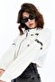 Women's Oversize Crop Coat – Biker Style Denim & Leather Combination Street Style Casual Jacket - 4