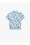 Cotton Classic-Collar Pocketed Patterned Short-Sleeve Shirt - 2