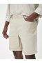 Fabric Shorts Slim Fit Chino Buttoned Folded Hem Pocket Detail - 5