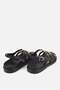 Women's Black Gold Accessory Multi-Band Thick Sole Sandals - 4