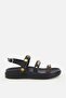 Women's Black Gold Accessory Multi-Band Thick Sole Sandals