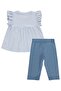 Floral Printed 2-5 Years Old Set - Blue - 3