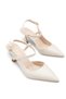 Elara Aria Women's Pointed Toe Open Back Thin Heeled Shoes 0012710 Skin Rustic