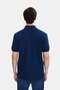 Navy Blue Regular Fit Knitted Polo Neck T-Shirt - 4