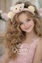 Cute Teddy Bear Figured Plush Furry Crown Children's Adult Crown with Stones Pon Pon Fancy Pink - 2