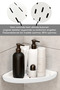 3Pcs Adhesive Bathroom Organizer Shower Shelf - Shampoo Holder Soap Dish Bathroom Nook Corner Shelf White - 2