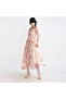 Embroidered Midi Dress with Irregular Hem - 3