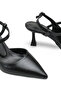 Elara Aria Women's Pointed Toe Open Back Thin Heeled Shoes 0012710 Black Rustic - 2