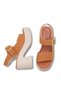 Vega Gala Women's Heeled Sandals 0012704 Tan Leather Textured - 5