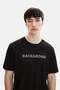 Black Printed Regular Fit Crew Neck T-Shirt