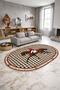 Sdt Classic Oval Carpet with Running Horse Figure Woven Base Decorative Carpet Sdt644 - 3
