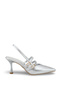 Qilyrra Women's Pointed Toe Heeled Shoes 00128306 Silver Patent Leather - 4