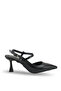 Elara Aria Women's Pointed Toe Open Back Thin Heeled Shoes 0012710 Black Rustic - 4