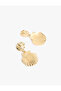 Textured Dangle Oversized Steel Seashell Earrings - 3