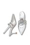 Qilyrra Women's Pointed Toe Heeled Shoes 00128306 Silver Patent Leather - 5