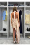 Women's Beige Polka Dot Dress 1041-2857 - 3