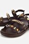 Women's Brown Gold Accessory Multi-Band Thick Sole Sandals - 3