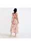 Embroidered Midi Dress with Irregular Hem - 5