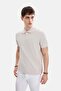 Beige Regular Fit Knitted Polo Neck T-Shirt - 3