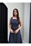 Polka Dot Square Neck Belted Midi Dress - 4