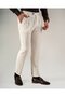 Slim Fit Bel Detailed Trousers Ecru T20036-05 - 3