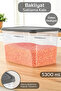 1 Deep Food Storage Container with Label - Pulses Flour Container Large Size Food Box 5300 ml Transparent