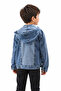 Boy's Blue Color Denim Jacket with Button Closure and Pockets and Hood - 2