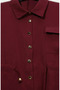 Buttoned Waist Tie Double Suit Set 0247-06 Claret Red - 4