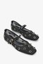 Women's Square Toe Bead Embellished Ballerinas Aura Black - 2