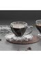 Glass Tea Cups with Saucers - 6 set - 210ml - Espresso Coffee, Turkish Tea Glass Set - 2