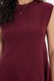 Women's Standard Fit Regular Cut Sleeveless Crew Neck Burgundy Knitwear Dress - 8
