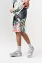 Mirage Patterned Short Sleeve Shirt and Elastic Waist Shorts Set - 8