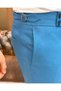 Slim Fit Bel Detailed Trousers Blue T11427 - 2