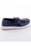 Solid Colour Loafer With 3D Applique - Navy Blue - 3