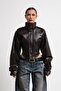 New Season High Collar Biker Crop Women's Leather Jacket