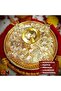 Crystal Swastik Brass Diya & Thali, Decorative Deepak Oil Lamp and Thali Gift Set - 4