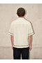 Ecru Loose Fit Embroidered Men's Shirt from Güli̇s Gi̇yi̇m - 7