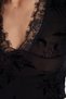Women's Slim Fit Tight Fit V-Neck Long Sleeve Lace Detailed Black Blouse - 4